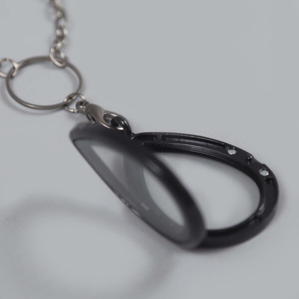 Glazen Medaillon Druppel Zwart Glad