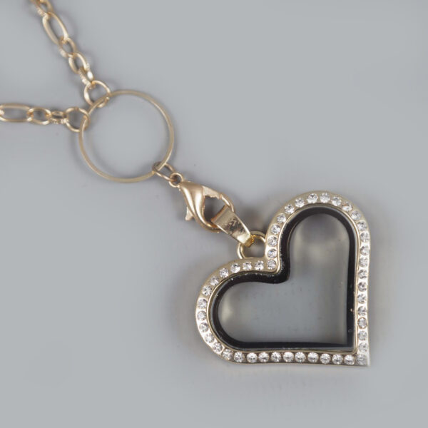 glazen medaillon hart goud 02