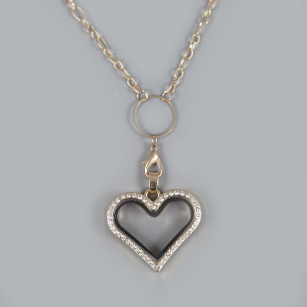 Glazen Medaillon Hart Goud glazen medaillon hart goud 03