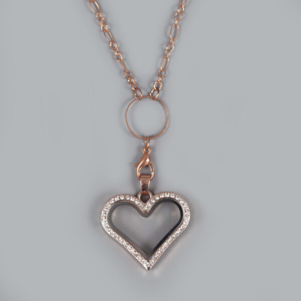 Glazen Medaillon Hart Rose Gold Glazen Medaillon Hart Rose Gold