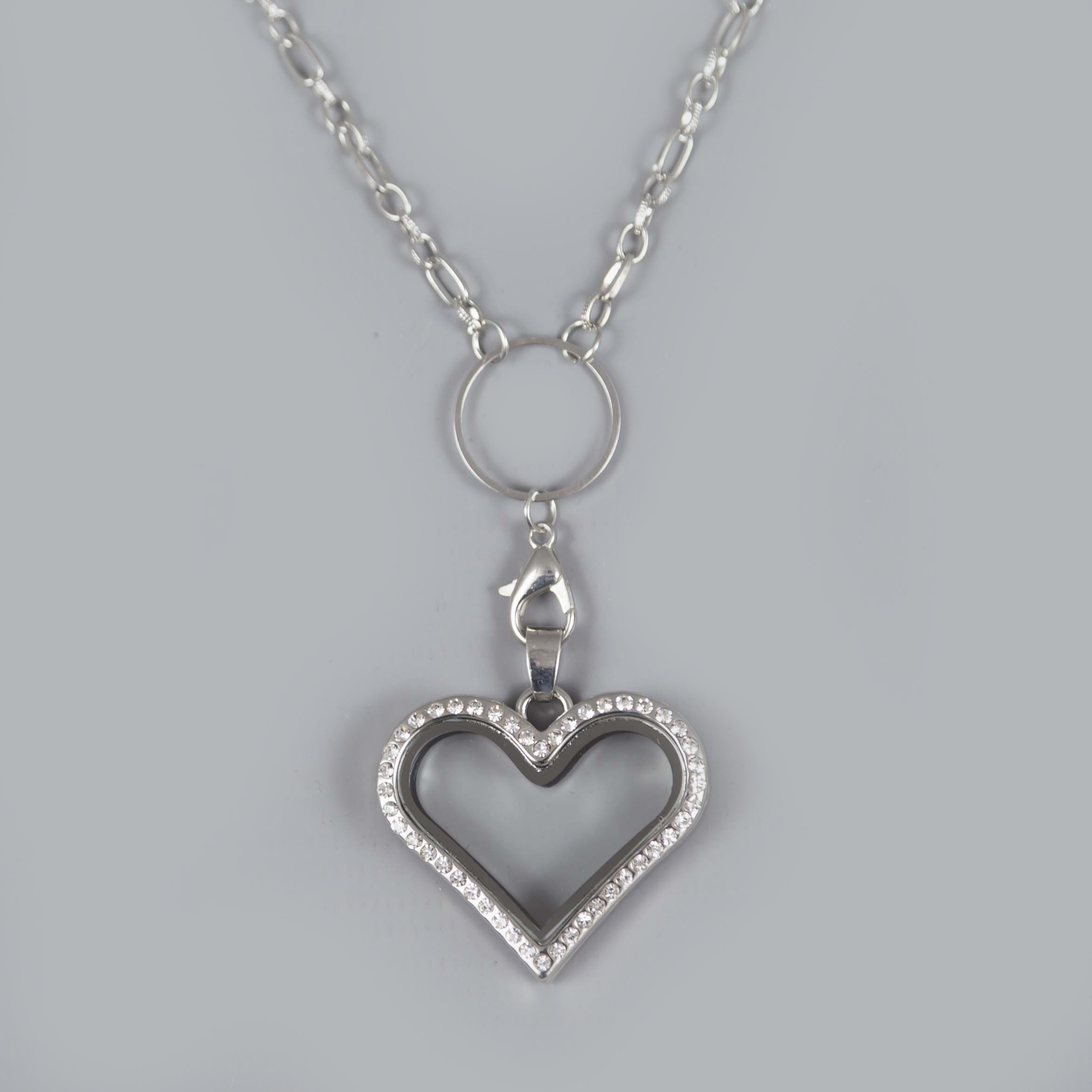 Glazen Medaillon Hart Zilver Glazen Medaillon Hart Zilver